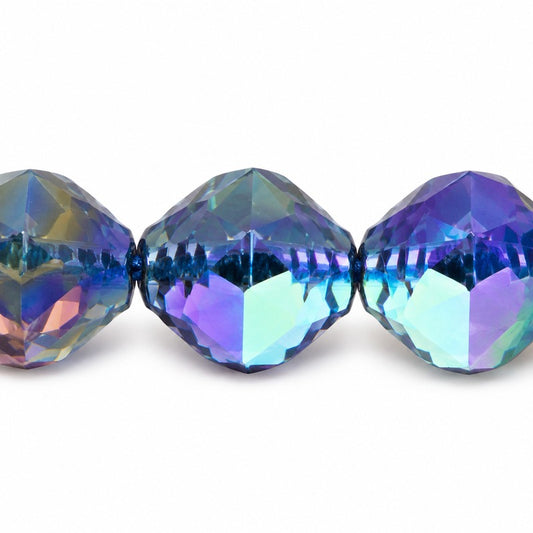 Wasp スペシャルカット ファセット ファイヤーポリッシュ ビーズ, X1518 Ab (x1518-28701), ガラス, チェコ共和国