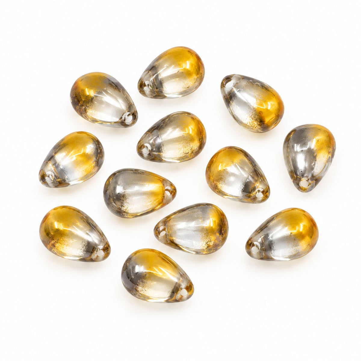Drop Beads, Crystal Volcano (00030-28001), Glass, Czech Republic