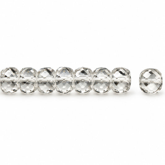 Faceted Special Cut Beads Rondelle, Crystal (00030), Glass, Czech Republic