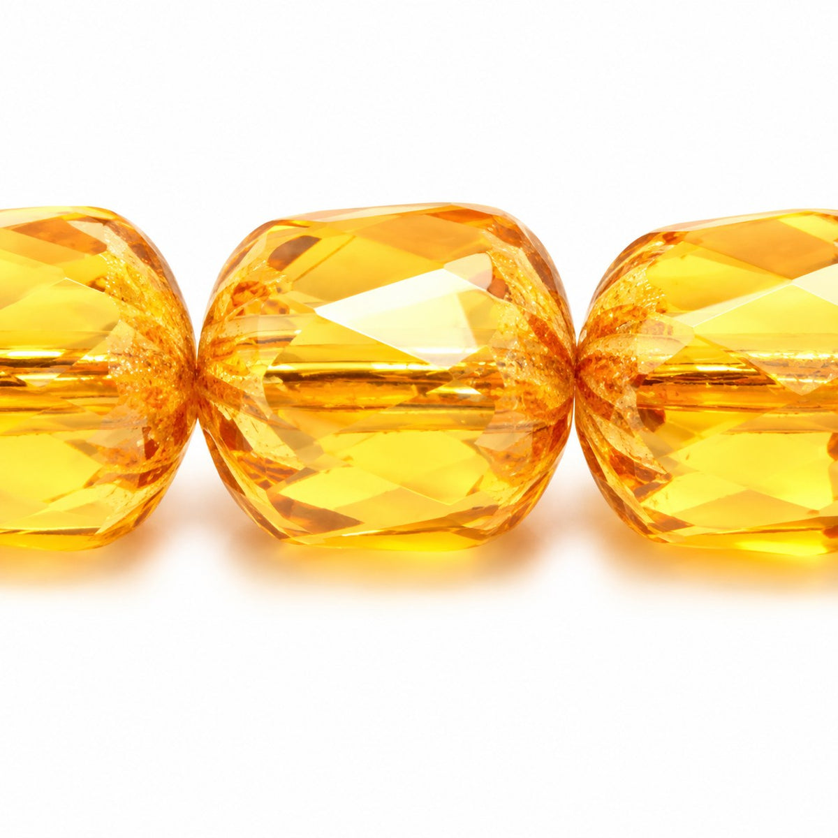 Fire Polished Faceted Cathedral Beads, Transparent Orange 55303 (10060-55303), Glass, Czech Republic