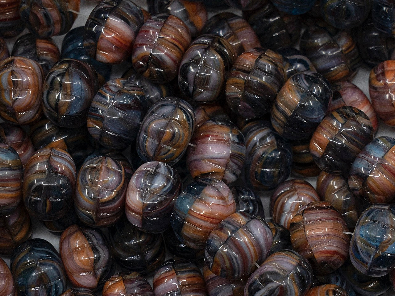 OUTLET Pumpkin Beads, 8x11 mm, Glass, Czech Republic
