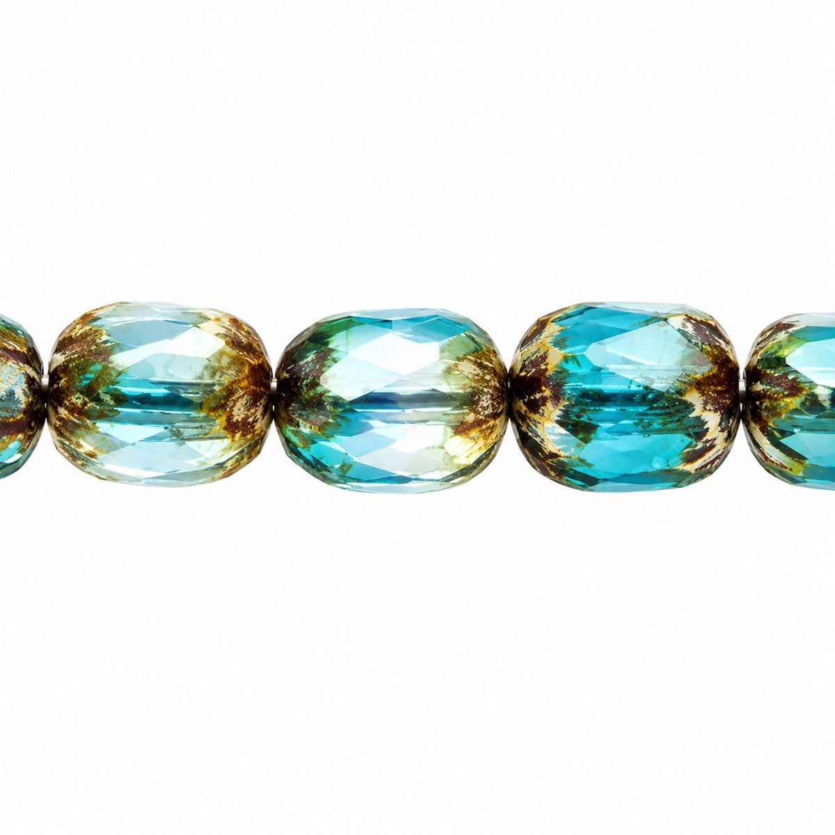 Faceted Fire Polished Beads Special Cut, X3126 Picasso (x3126-43400), Glass, Czech Republic
