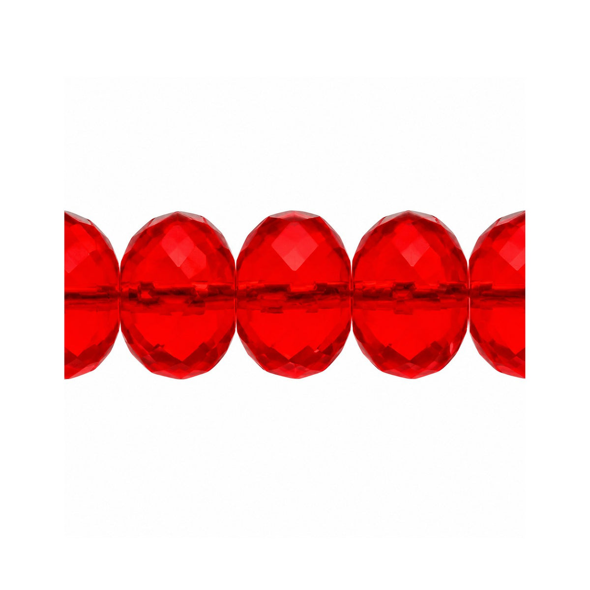 Special Cut Faceted Fire Polished Beads, Transparent Red (90060), Glass, Czech Republic