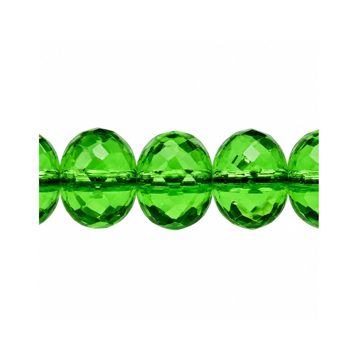 Special Cut Faceted Fire Polished Beads, Transparent Green (50010), Glass, Czech Republic