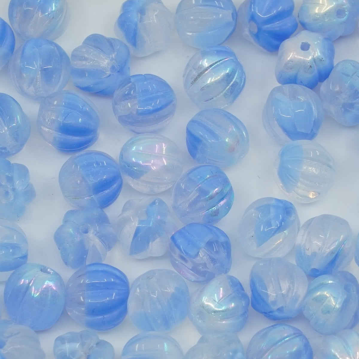OUTLET 250g/50g Melon Beads, 8 x 8 mm, 36018 Ab (36018-28701), Glass, Czech Republic