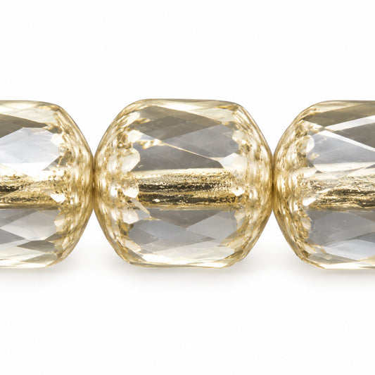 Cathedral Faceted Fire Polished Beads, Crystal Antique Silver Patina (00030-81002), Glass, Czech Republic