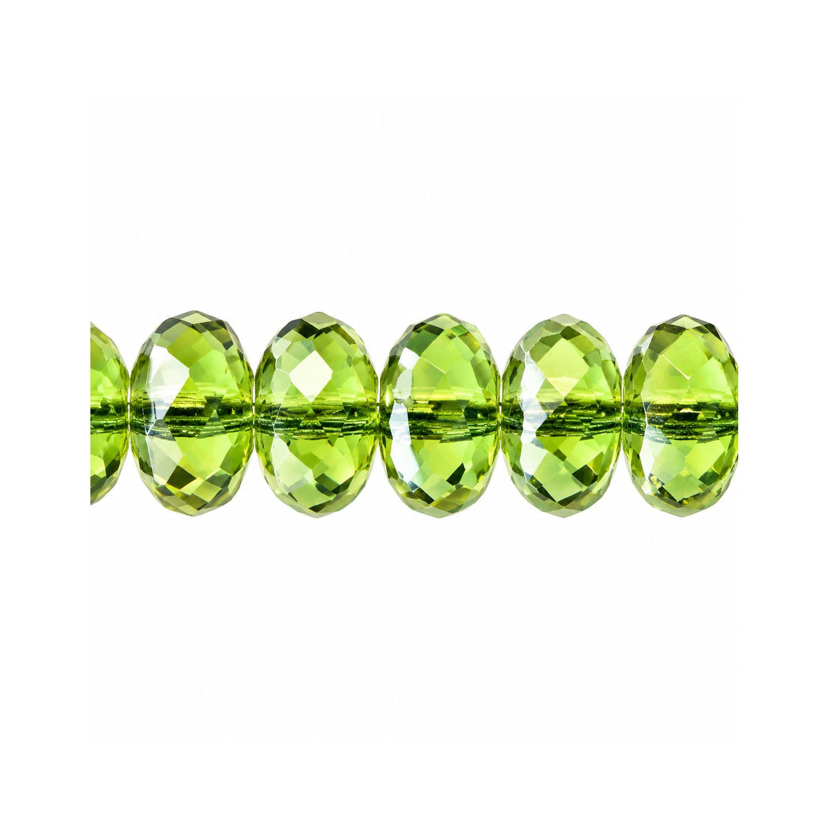 Special Cut Faceted Fire Polished Beads, Transparent Green Ab (50250-28701), Glass, Czech Republic