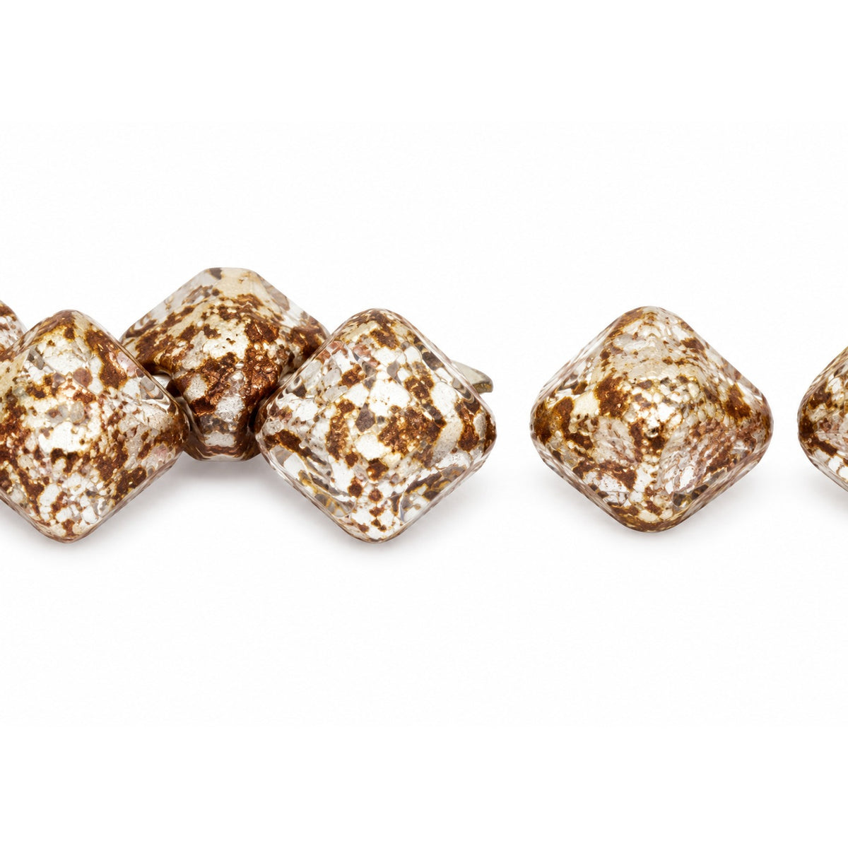 Silky 2-Hole Square Beads, Opaque Gray Terracotta Silver (43000-15481), Glass, Czech Republic