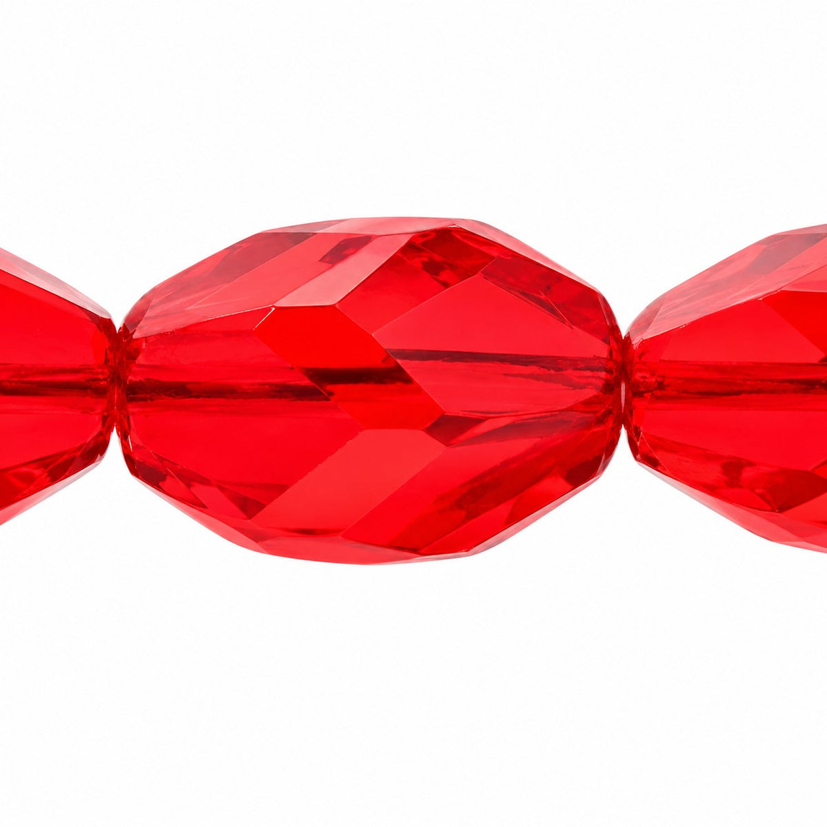 Faceted Special Cut Beads, Ruby Red (90080), Glass, Czech Republic