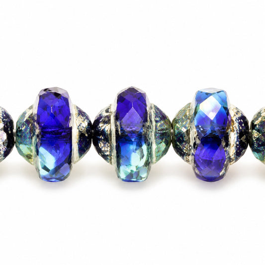 Faceted Special Cut Beads Ufo, T0940 Picasso (t0940-43400), Glass, Czech Republic