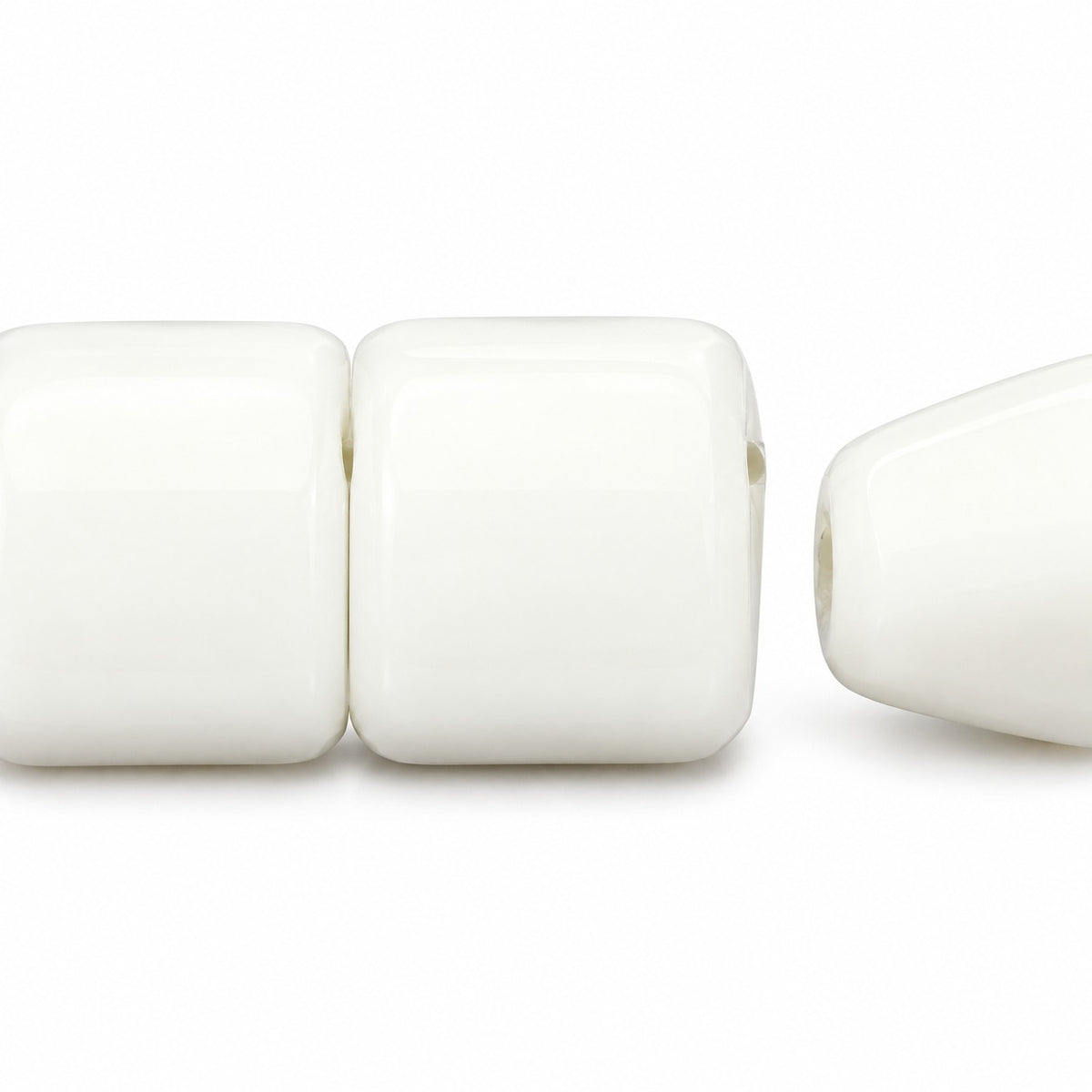 Carrier Beads, Chalk White Matte (03000-84110), Glass, Czech Republic