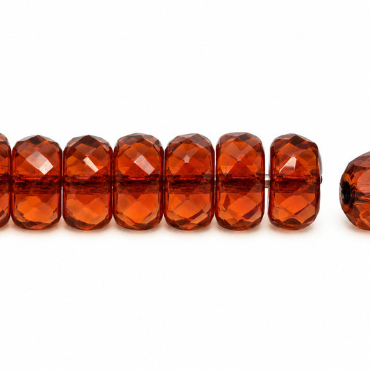 Faceted Special Cut Beads Rondelle, Transparent Brown (10120), Glass, Czech Republic