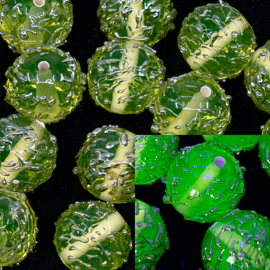 清仓 1个 灯工圆形珠子，12 x 12 毫米，透明黄色 (0580-80130-s)，玻璃，捷克共和国
