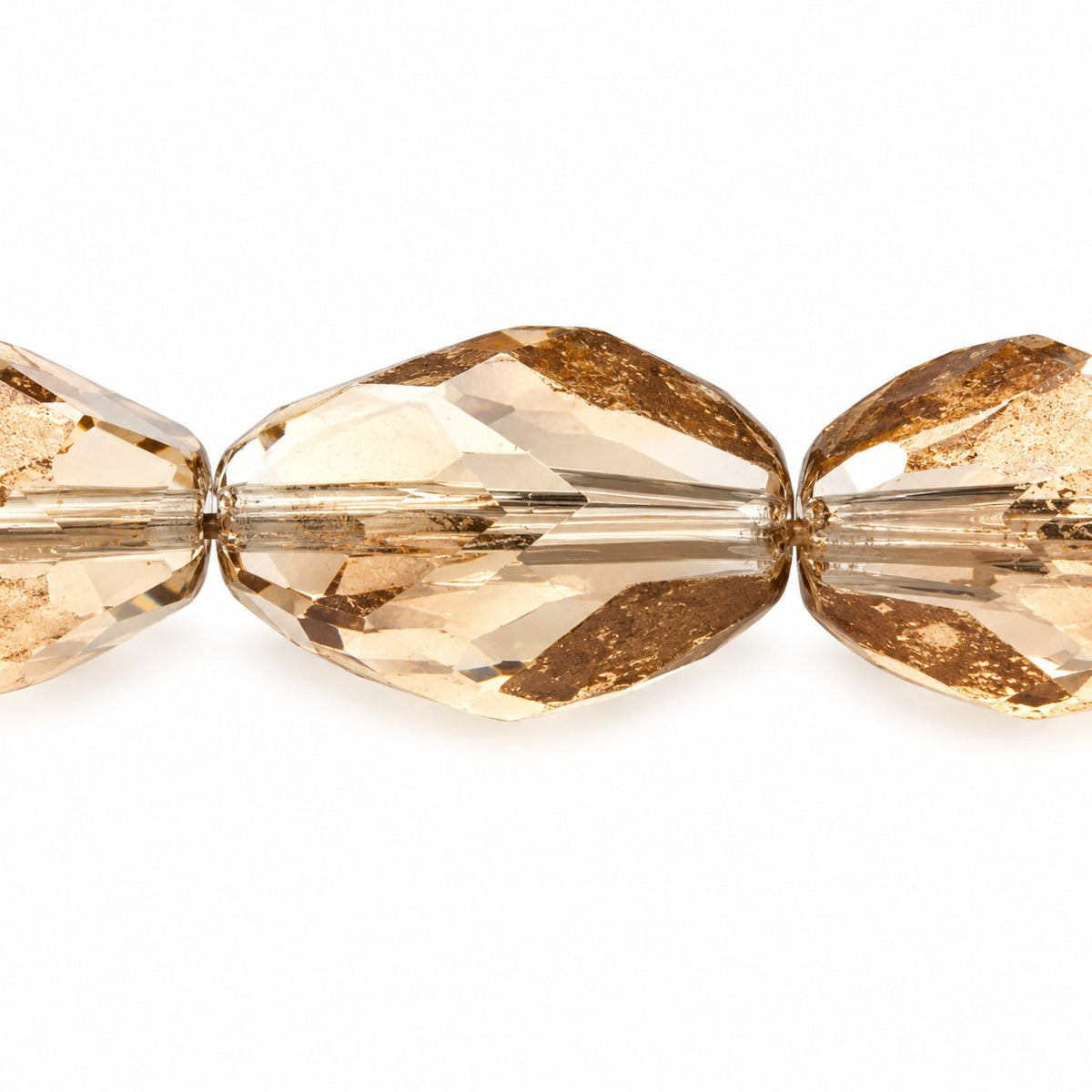 Faceted Special Cut Beads, Transparent Brown (10200), Glass, Czech Republic