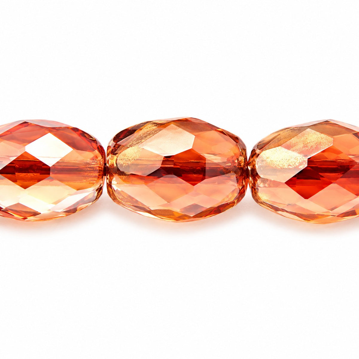 Oval Faceted Beads, Crystal 29131 (00030-29131), Glass, Czech Republic