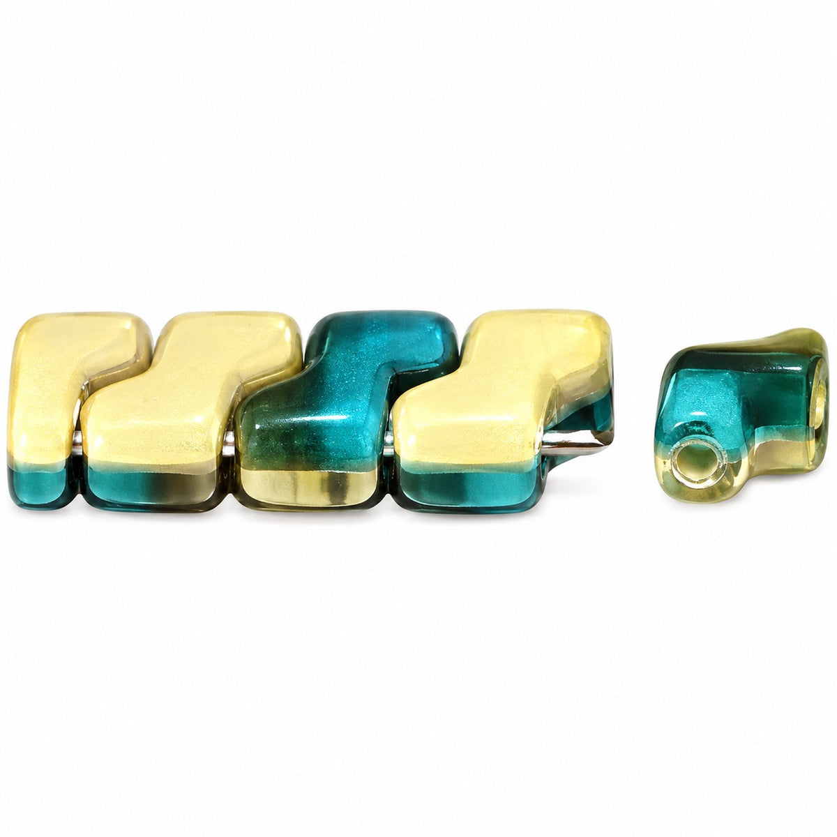 2-Hole Pressed Beads, S0540 (s0540), Glass, Czech Republic