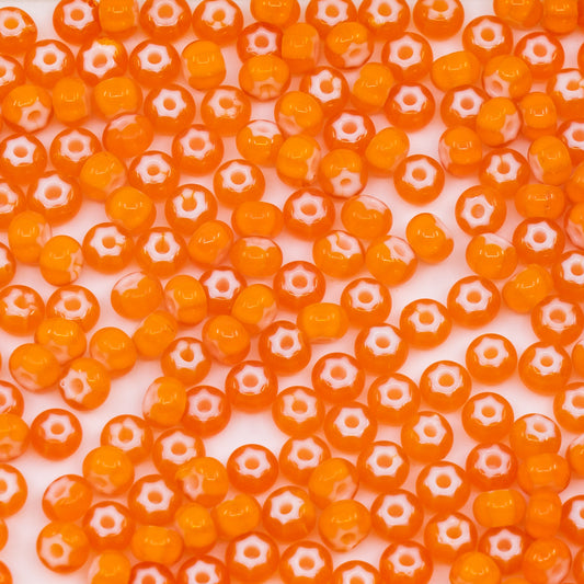 OUTLET 10 grams Cornelian Star Preciosa Ornela Seed Beads, 5/0, Orange Star (93703), Glass, Czech Republic