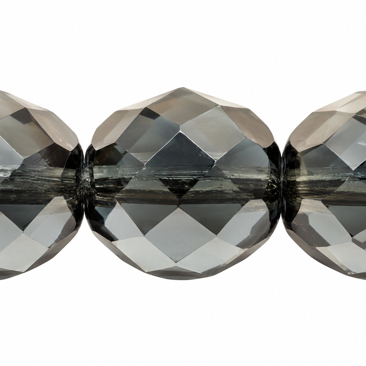 Faceted Round Fire Polished Beads, Transparent Dark Blue (30330), Glass, Czech Republic