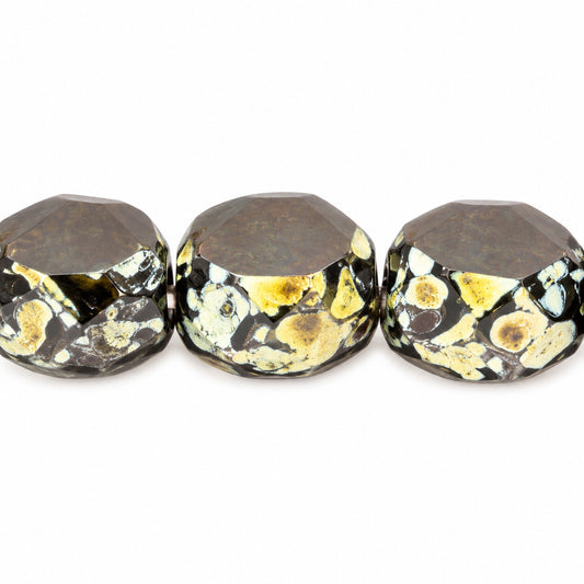 Cut & Faceted Fire Polished Beads, Black Matte Stain Strong (23980-84110-86805), Glass, Czech Republic