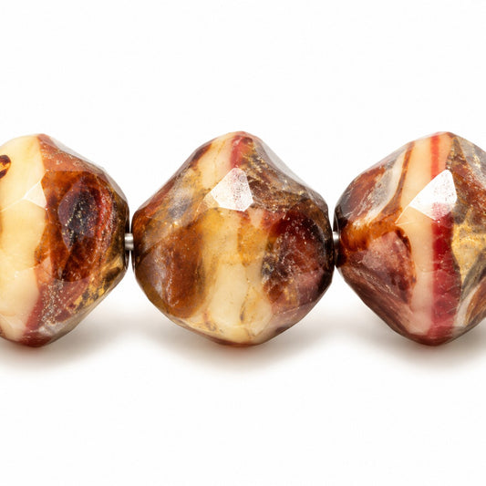 Special Cut Faceted Fire Polished Beads. Smashed, X3109 Stain Strong (x3109-86805), Glass, Czech Republic