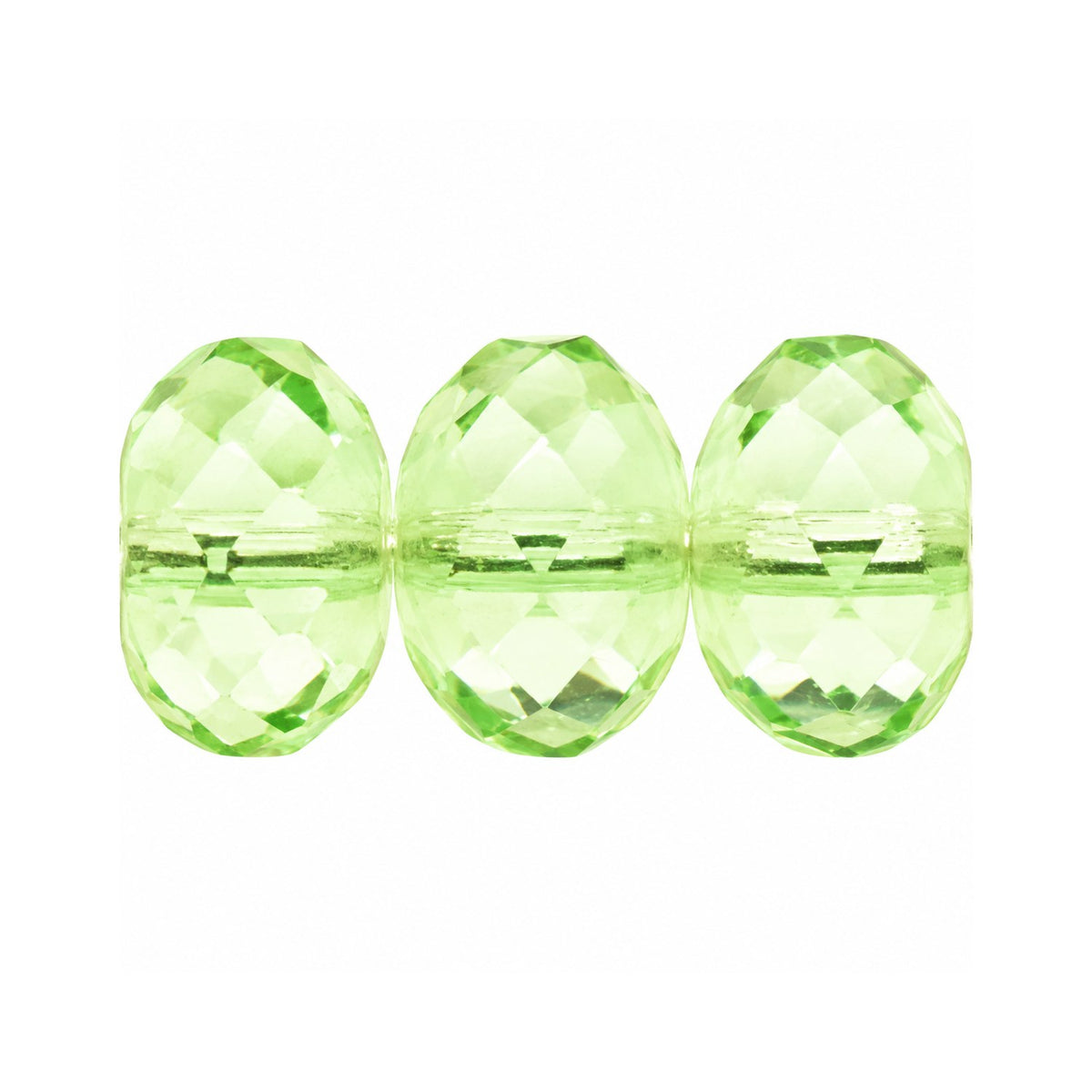 Special Cut Faceted Fire Polished Beads, Transparent Green (50510), Glass, Czech Republic