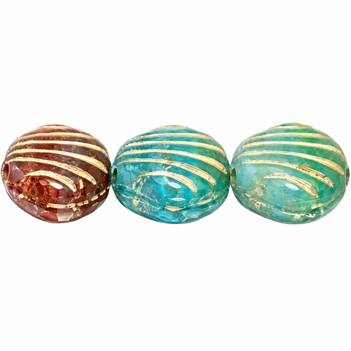 Small Shell Beads, Xxxxx Gold Lined (xxxxx-54202), Glass, Czech Republic