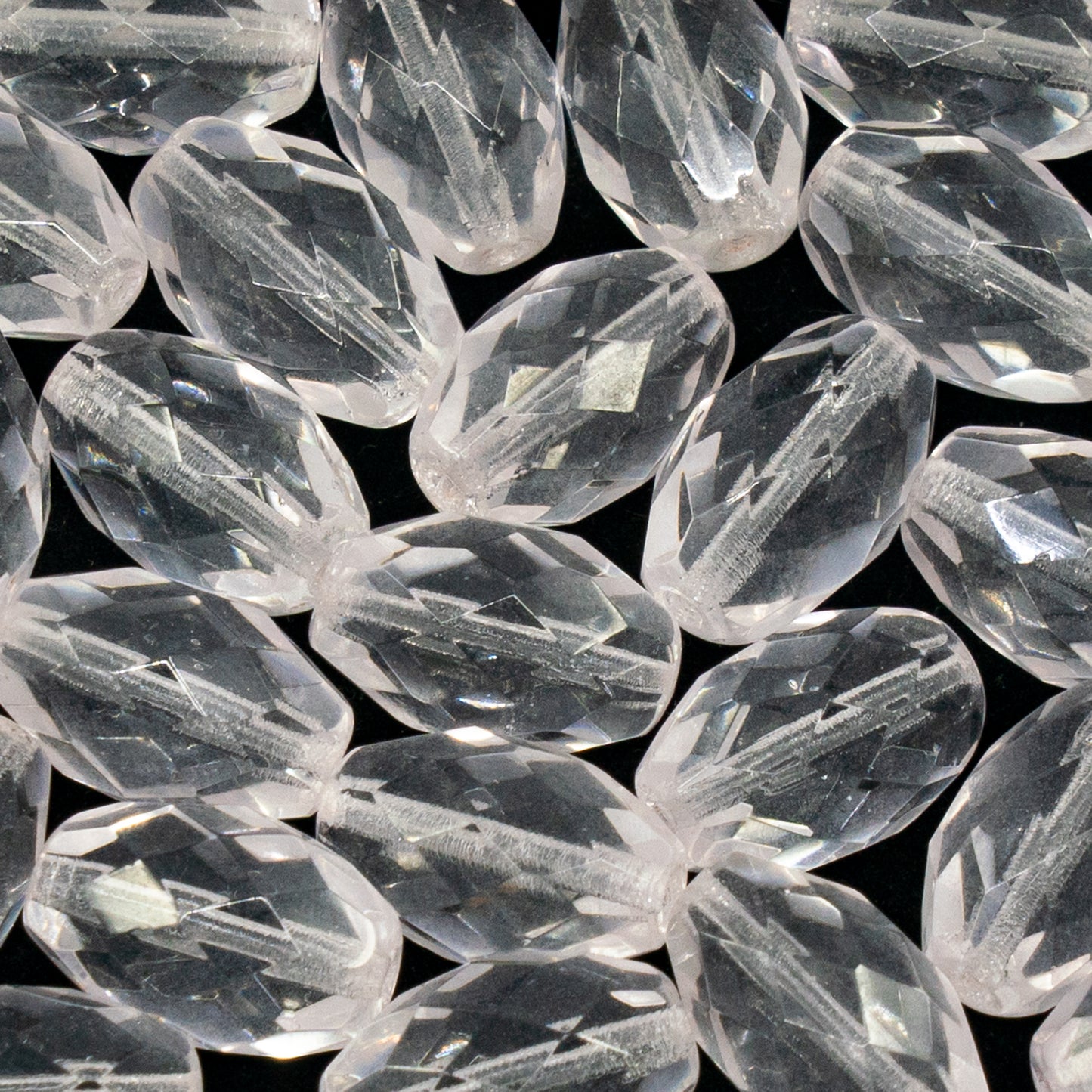 OUTLET 10 grams Oval Faceted Beads, 16 x 10 mm, Crystal (00030), Glass, Czech Republic