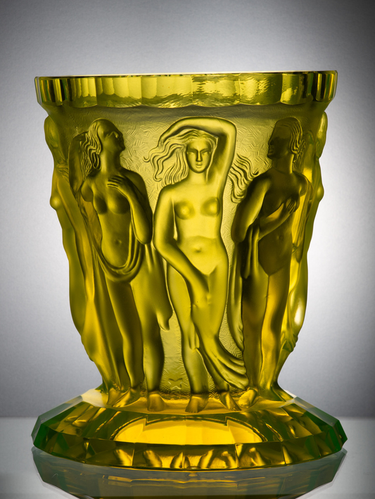 Ingrid Vase – Uranium Art Glass, Czech Republic, OUTLET