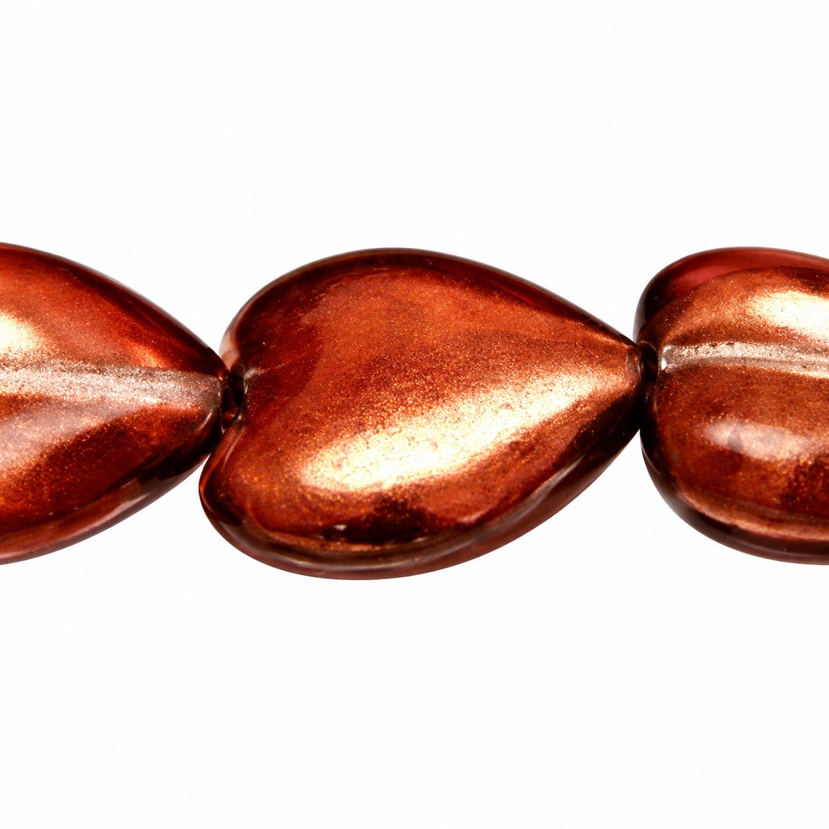 Heart Beads, Crystal Rose Gold Capri (00030-27101), Glass, Czech Republic