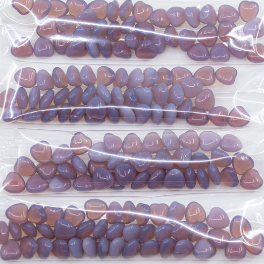OUTLET 10 grams Heart Beads, 6 x 6 mm, 21020 No Hole (21020-no-hole), Glass, Czech Republic