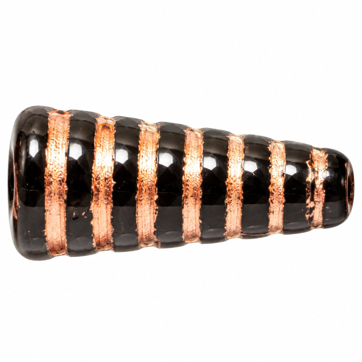 Cone Beads - Hole Through The Whole Bead, Black Copper Lined (23980-54307), Glass, Czech Republic
