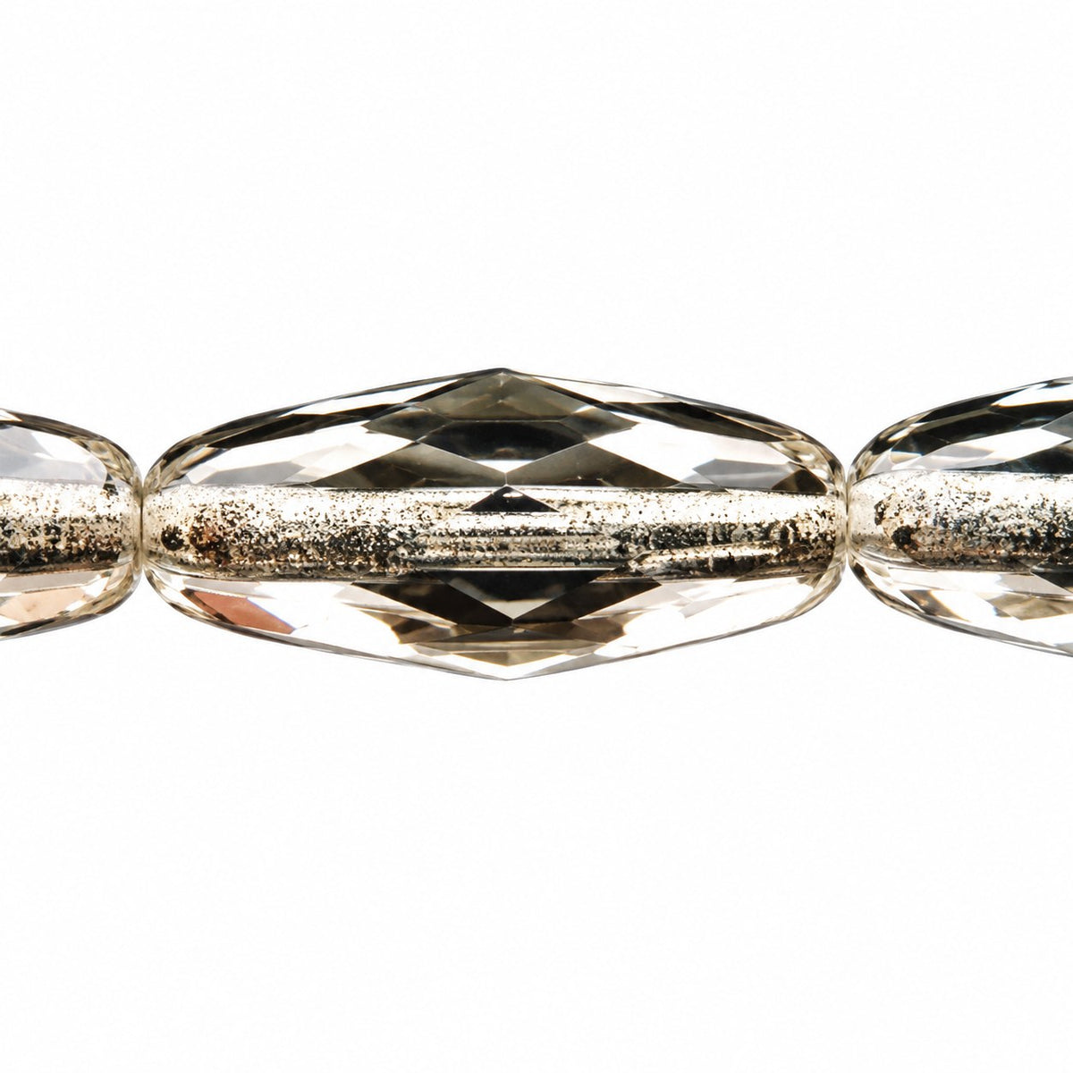 Fire Polished Faceted Oval Beads, Crystal (00030), Glass, Czech Republic