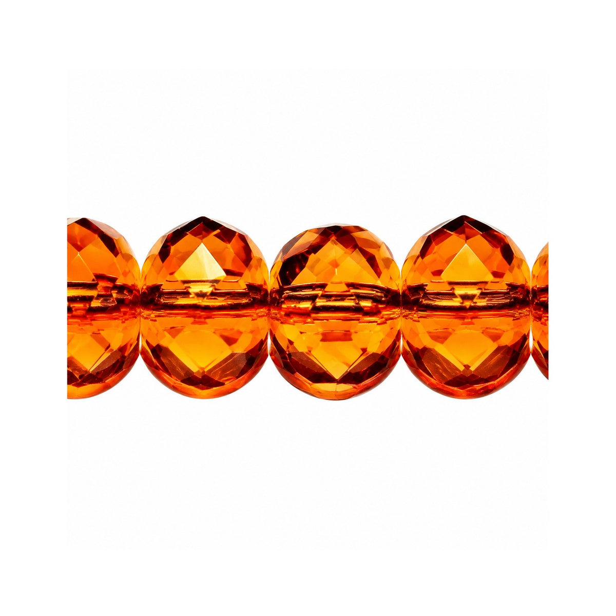 Special Cut Faceted Fire Polished Beads, Transparent Orange (10080), Glass, Czech Republic