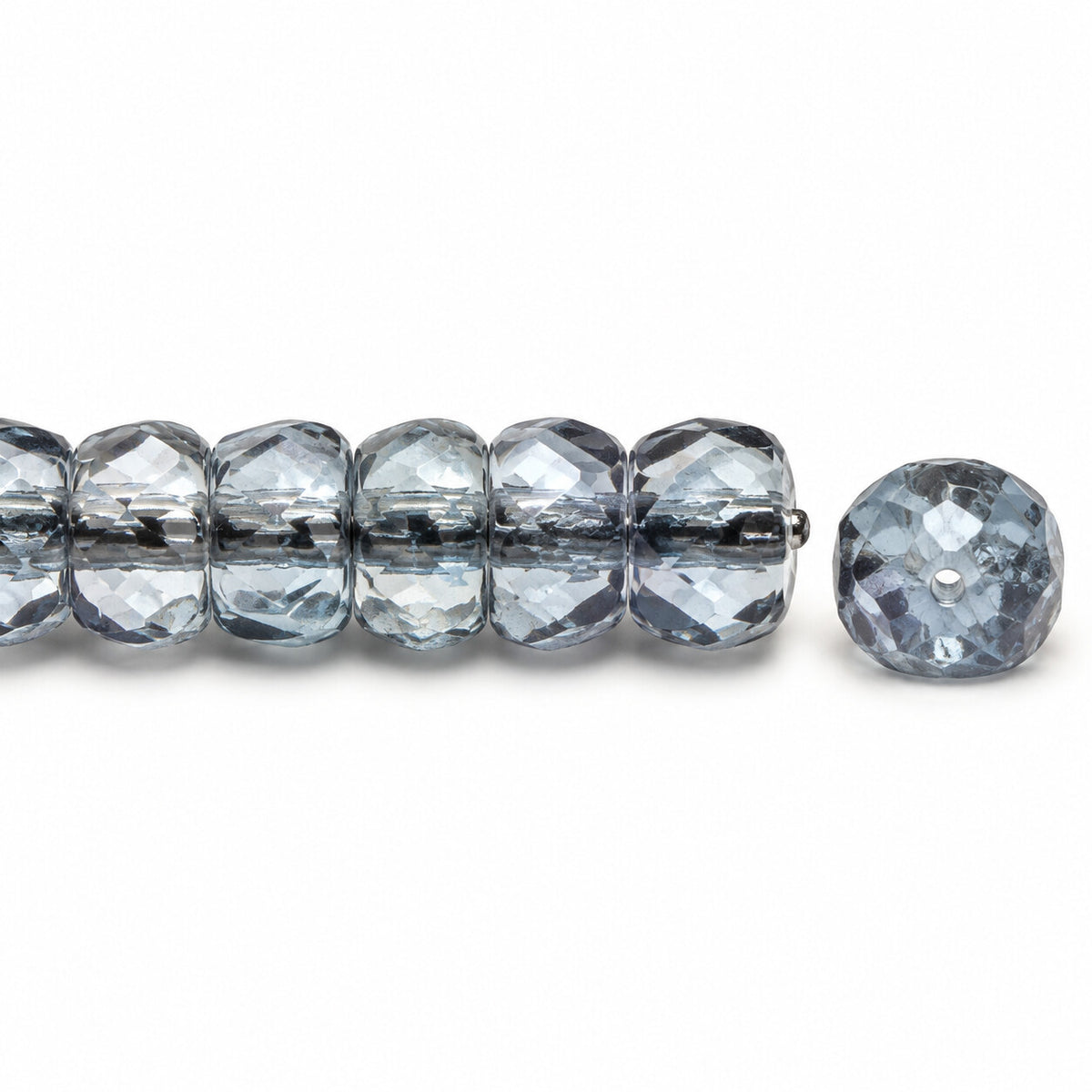 Faceted Special Cut Beads Rondelle, Crystal Luster Blue Full Coated (00030-14464), Glass, Czech Republic