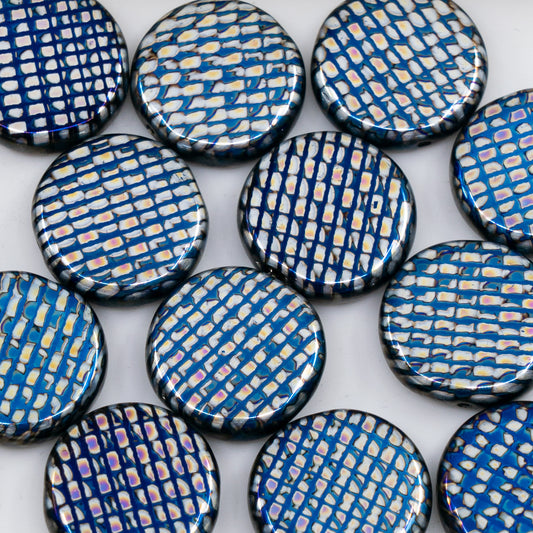 OUTLET 250g/50g Coin Beads, 17 x 17 mm, Batika Mixed Colors 3 (BATIKA-MIX-3), Glass, Czech Republic