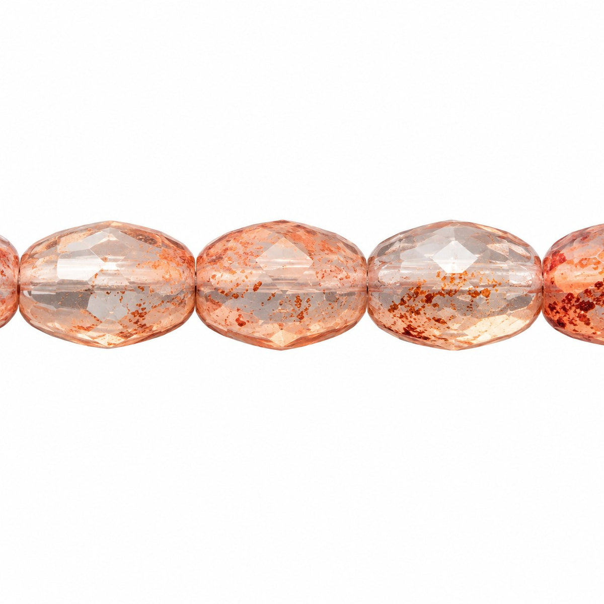 Oval Faceted Beads, Opal White 47903 (01000-47903), Glass, Czech Republic