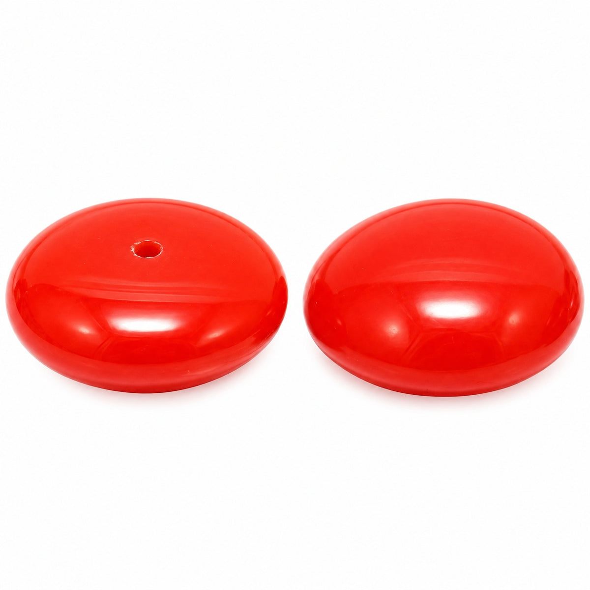 Rondelle Disc Pressed Beads, Opaque Orange (93160), Glass, Czech Republic