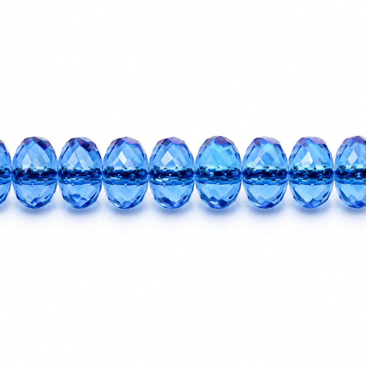 Special Cut Faceted Fire Polished Beads, Transparent Blue (30060), Glass, Czech Republic