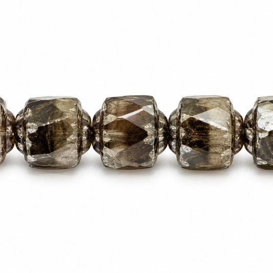 Cathedral Faceted Fire Polished Beads, X3079 Platin (x3079-13702), Glass, Czech Republic