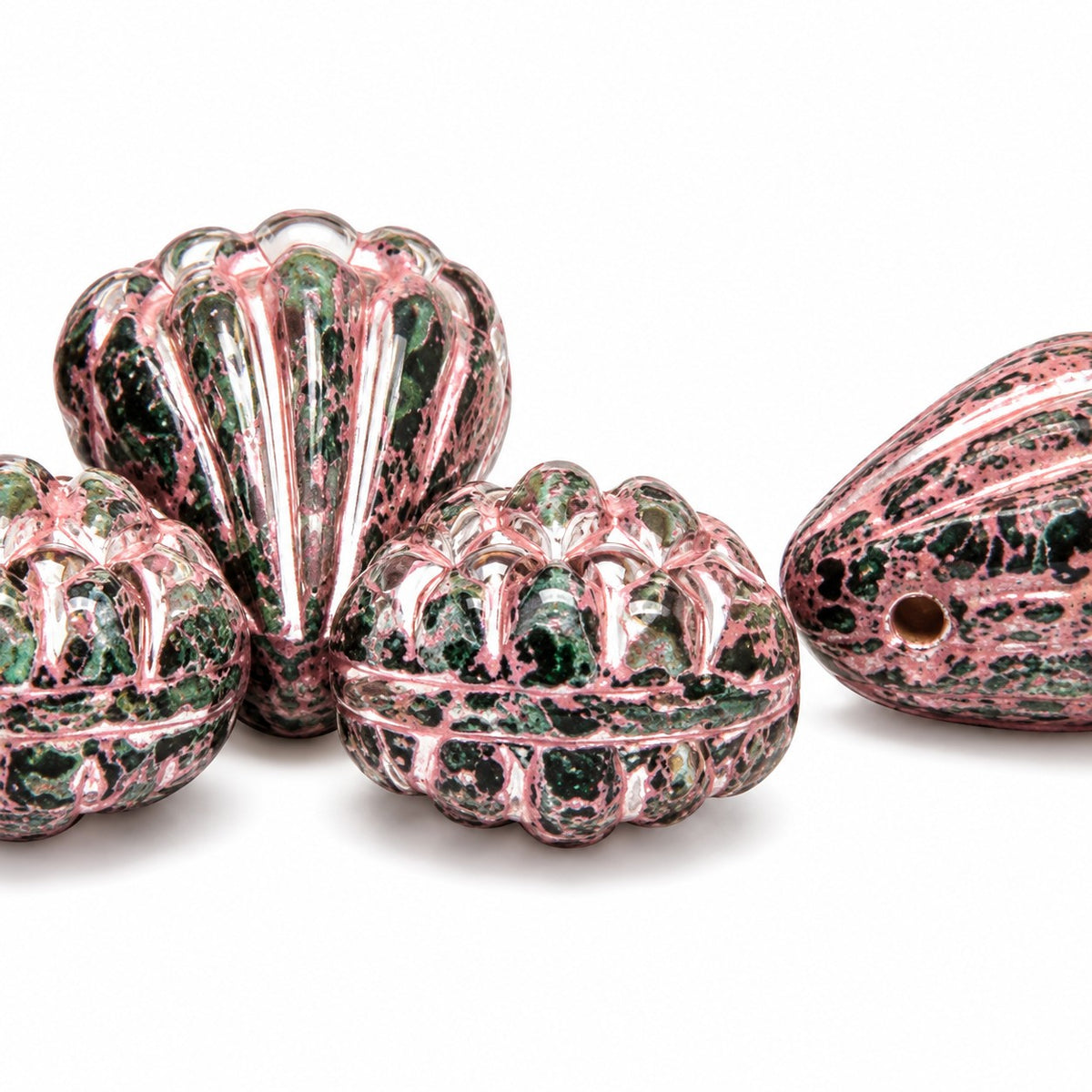 Flower Beads, Black 96829 (23980-96829), Glass, Czech Republic