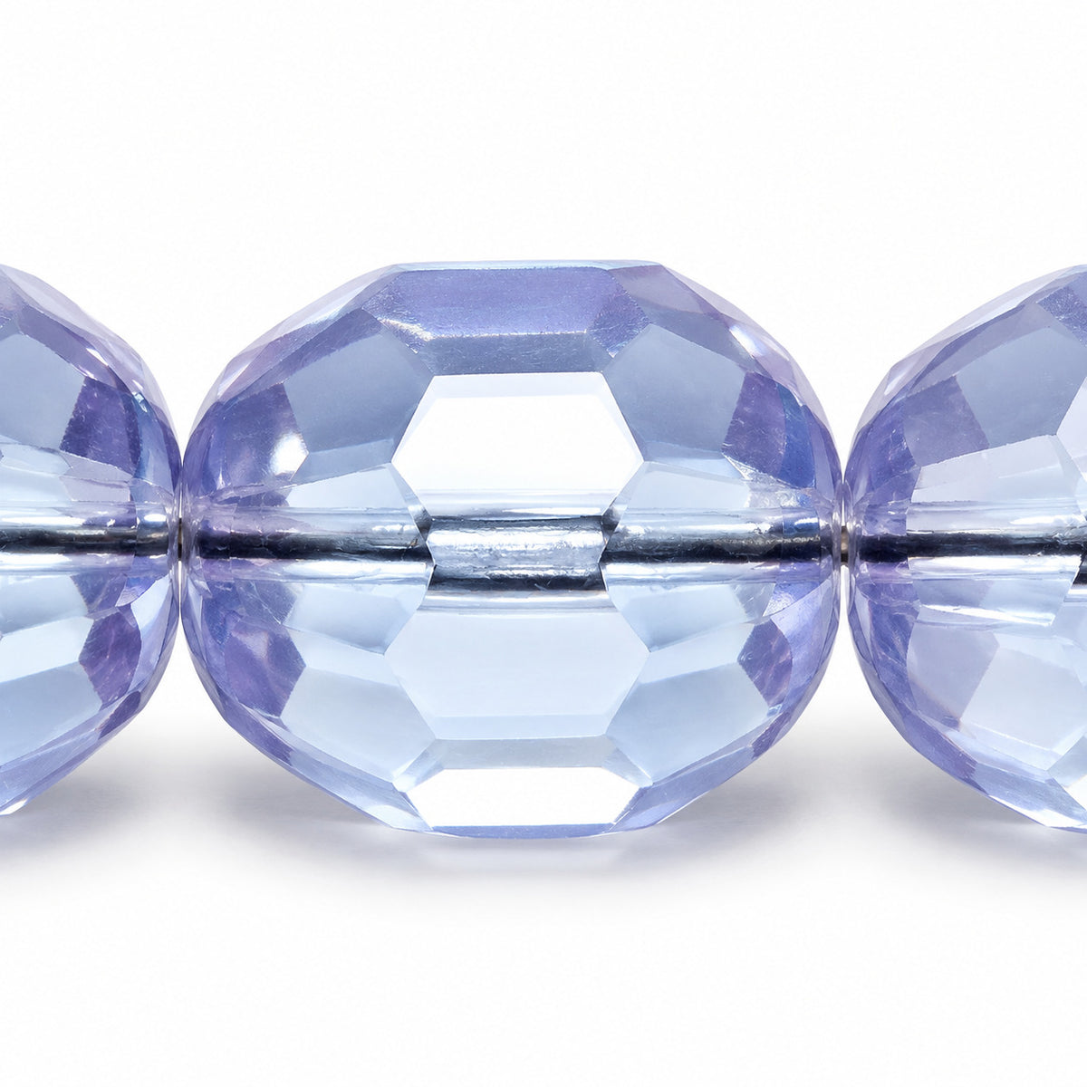 Faceted Fire Polished Beads, Transparent Light Amethyst (20210), Glass, Czech Republic