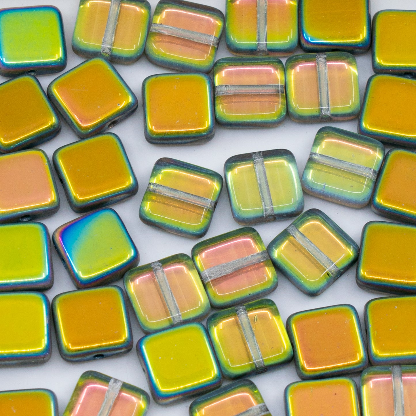 OUTLET 250g/50g Square Beads, 8 x 8 mm, Crystal 28137 (00030-28137), Glass, Czech Republic