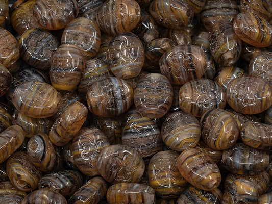 OUTLET 三叶草椭圆形珠子，10x8 毫米，玻璃，捷克共和国