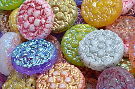 Spring Flower Round Beads, Crystal (00001-mix), Glass, Czech Republic