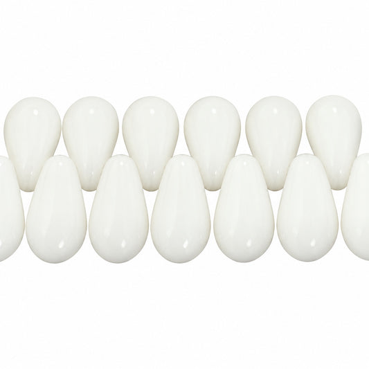 Dagger Beads, Chalk White Ab (03000-28701), Glass, Czech Republic