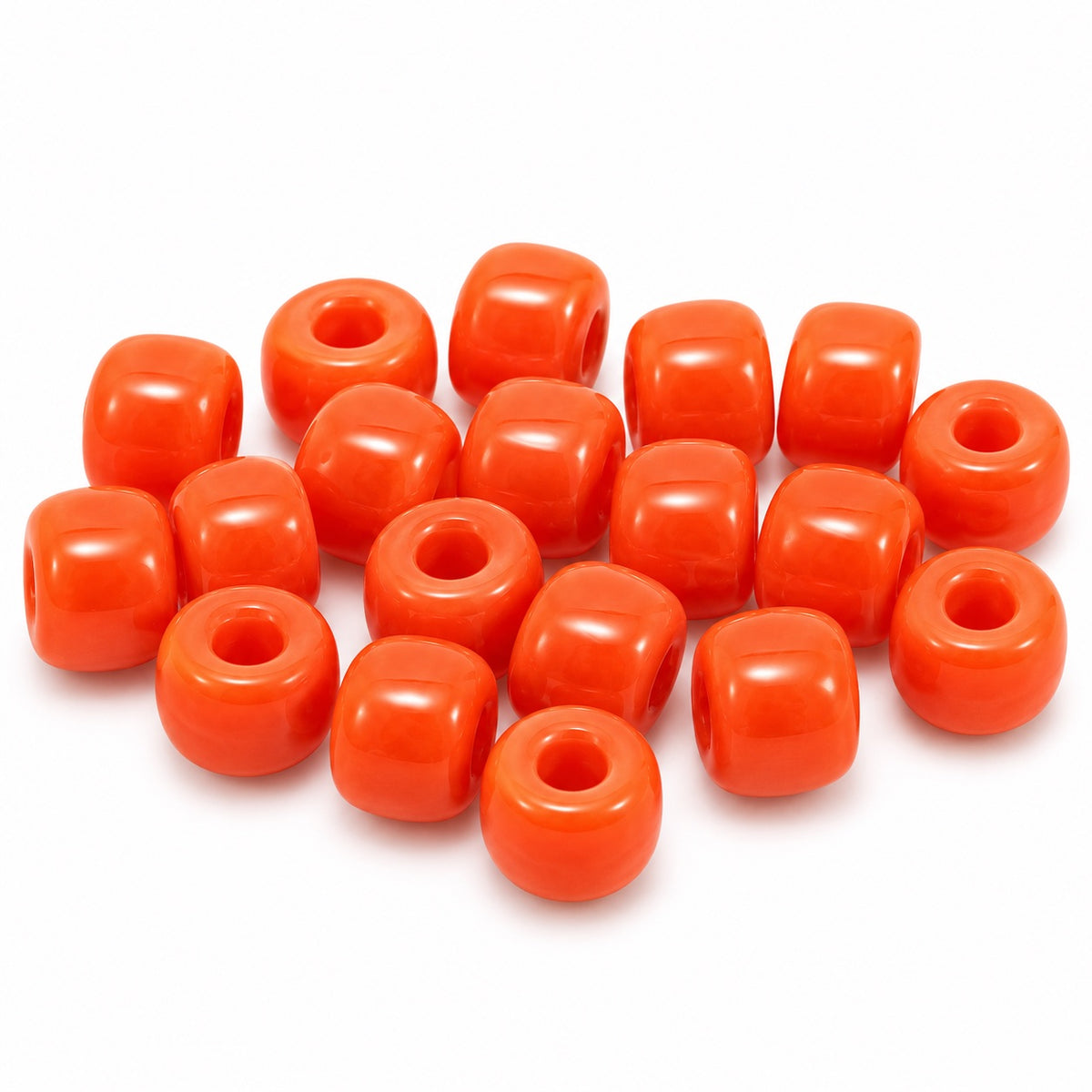 Pony Bagel Beads, Deep Orange (93140), Glass, Czech Republic