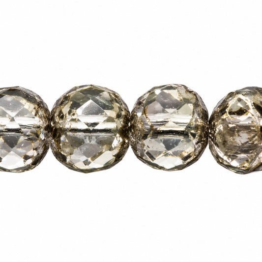 Faceted Fire Polished Beads Special Cut, Crystal Platin (00030-13702), Glass, Czech Republic