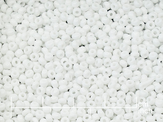 OUTLET Rocailles Seed Beads Preciosa Ornela size 8/0, Chalk White White (03000), Glass, Czech Republic