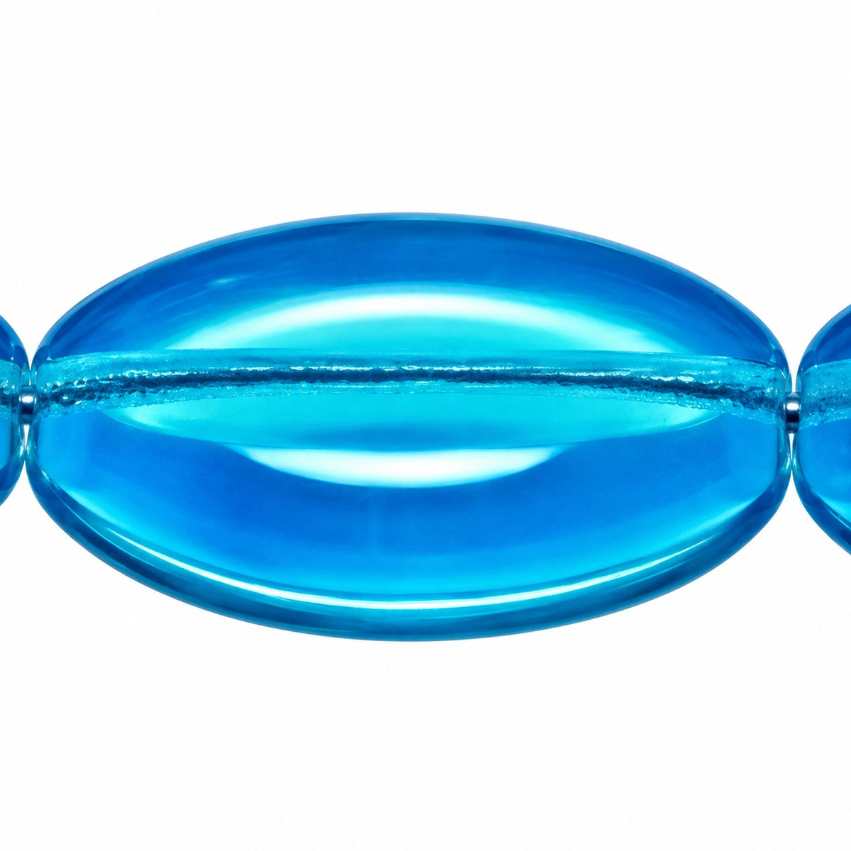 Oval Beads, Opal Aqua (61000), Glass, Czech Republic