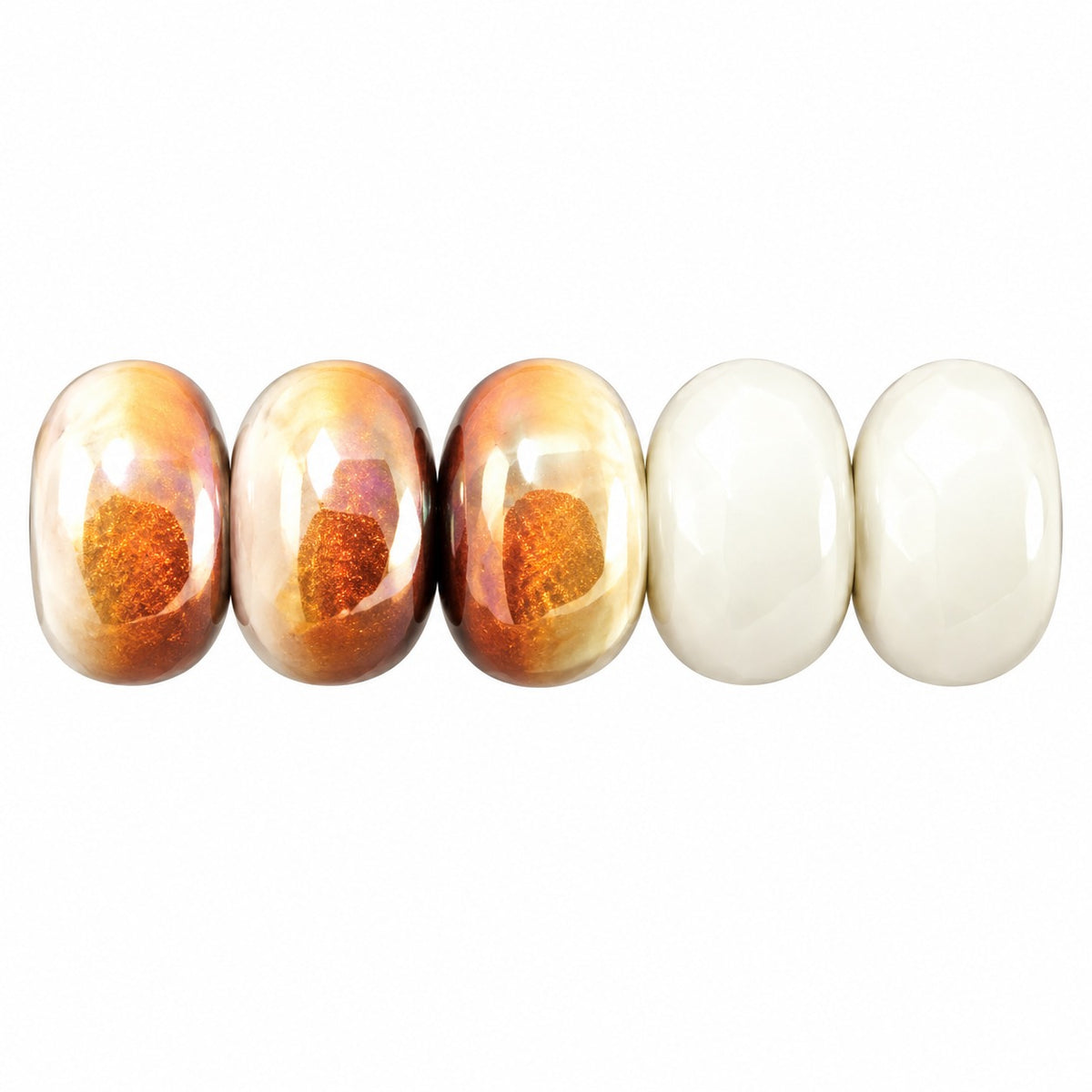 Oval Beads, Chalk White 23401 (03000-23401), Glass, Czech Republic